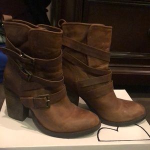 Steve Madden Brown Suede Buckle Boots